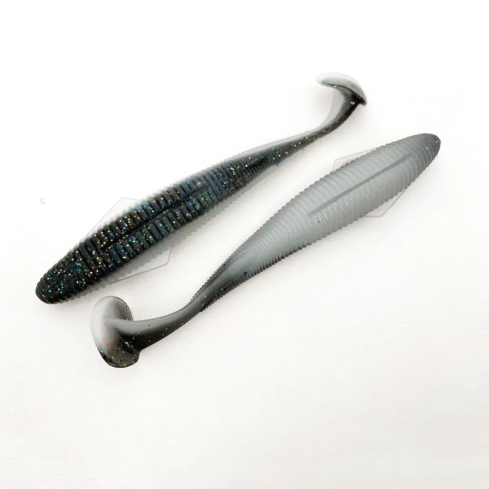 3PCS  12.5cm T-tail Soft Lure: Features a micro-wing dual-groove design for dynamic, all-water action