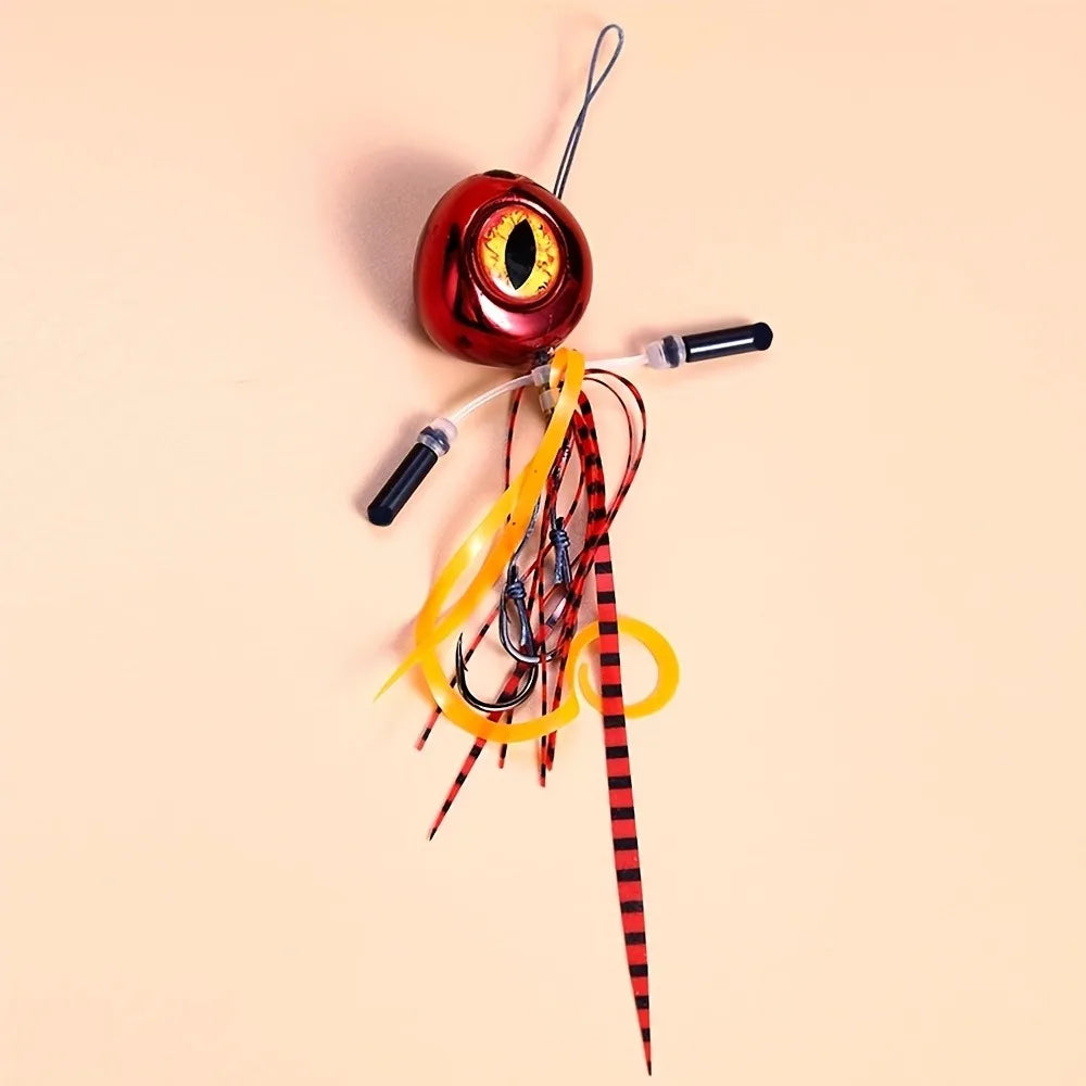 100g-300g Saltwater Slider Jig Lure, Natural Curly Silicone Streamer Heavy Duty Fishing Bait