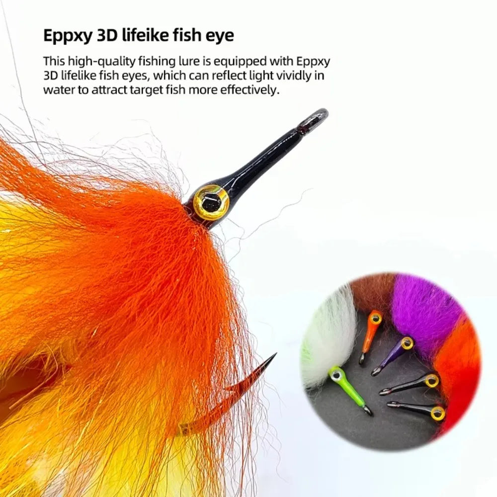 LUREGO 3D Fish Eye Streamer Fly 15.5cm/2g – Baitfish Fly for Pike & Bass