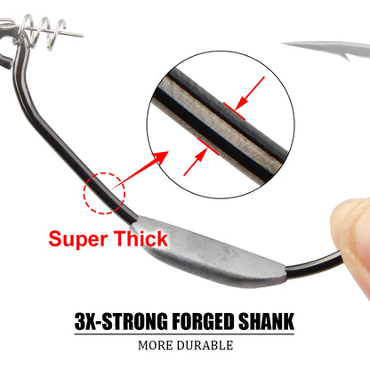 Raptor Hooks Heavy Duty Weighted Weedless Swimbait Hooks 5/0 7/0 10/0 Wide Gap Soft Bait Hooks Fresh Saltwater Fishing