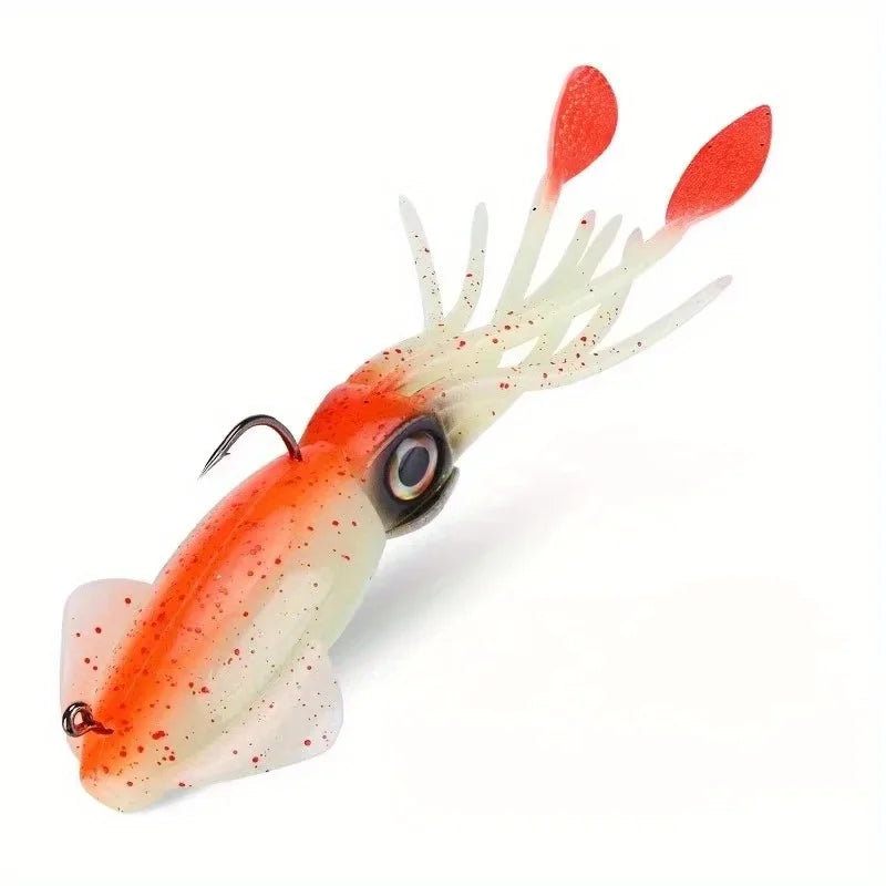 130g-200g Squid for Deep Sea Trolling, Soft Octopus Lure Heavy-Duty Bait with Internal Sinker Targeting Trophy Fish