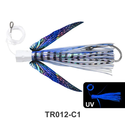 Winged Bionic Fish Drag Bait 22.5cm Boat Fishing Golden Spear Shark Fake Bait Winged Trolling