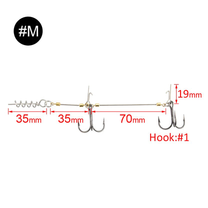 D01 Stinger Fishing Rig Hook for Big Shad Swimbait Center Pin Screw Pike Bass Trout Perch Bait