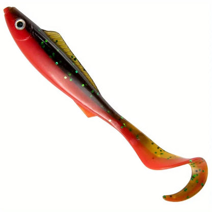 5PCS  3D Curl Grub Soft Lure | 9.4cm 4.1g Bionic Design with Two-Tone Eyes