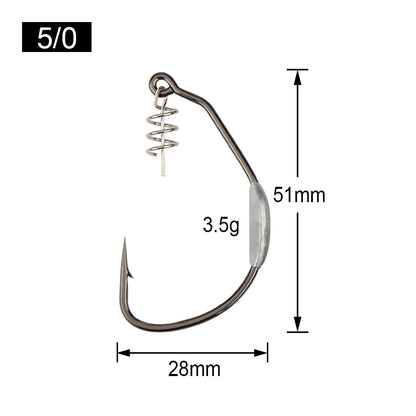 Raptor Hooks Heavy Duty Weighted Weedless Swimbait Hooks 5/0 7/0 10/0 Wide Gap Soft Bait Hooks Fresh Saltwater Fishing