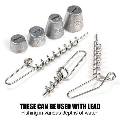 10PCS Spinpoler Multi-Depth Screw for Softbait fishing lure Spring Lock Pin Stinger Rig Accessories