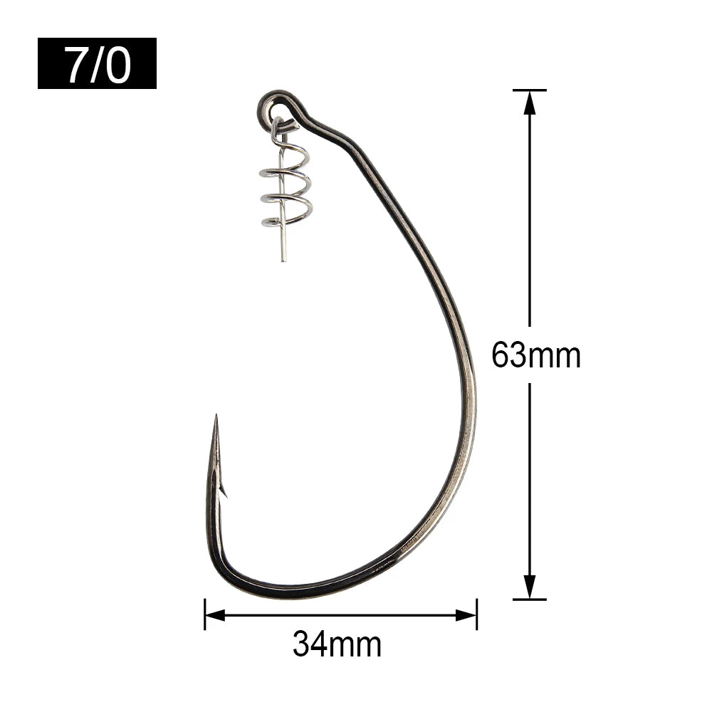 5/0 7/0 10/0 Swimbait Hooks Raptor Unweighted Wide Gap 3x-Strong Forged Shank For Soft Bait Fishing Lure