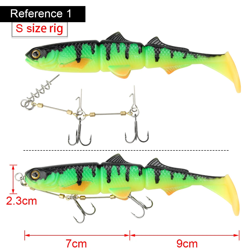 D01 Stinger Fishing Rig Hook for Big Shad Swimbait Center Pin Screw Pike Bass Trout Perch Bait