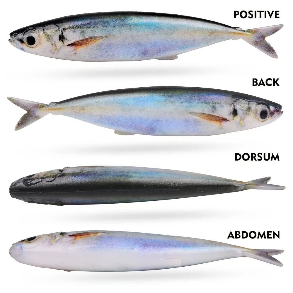 2/3PCS 3D Printed Sardine /Mackerel Lure 15cm, Soft Plastic Bait with Realistic Swimming Action