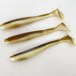 3PCS  16cm/20cm Large Ribbed T-Tail Soft Lure, Realistic Fishing Bait, Slow-Sink Design, Suitable for All Water Layers