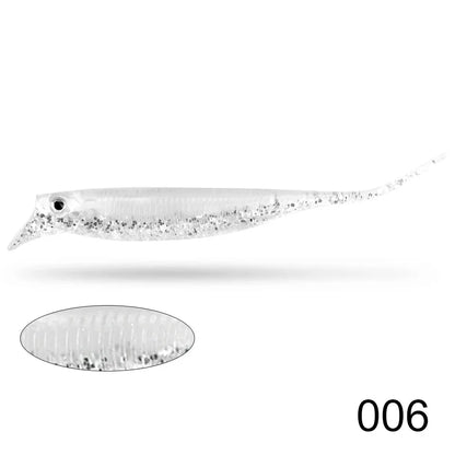 80mm 2.5g Soft Crankbait Lure, 6PCS Dual Color Slow Sinking Swimbait
