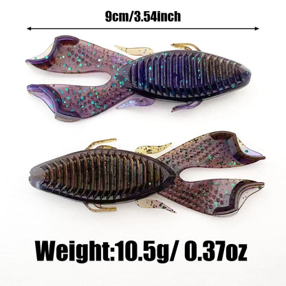 4PCS  9cm Dual-Color Ultra-Realistic Craw | Heavy Cover Punching Soft Bait | Weedless All-Water-Level Design
