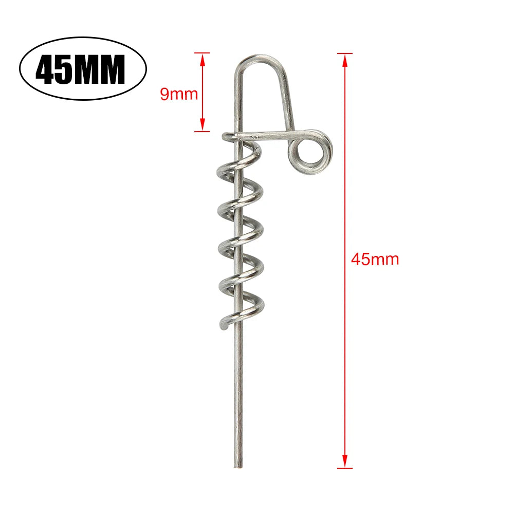10PCS Spinpoler Multi-Depth Screw for Softbait fishing lure Spring Lock Pin Stinger Rig Accessories