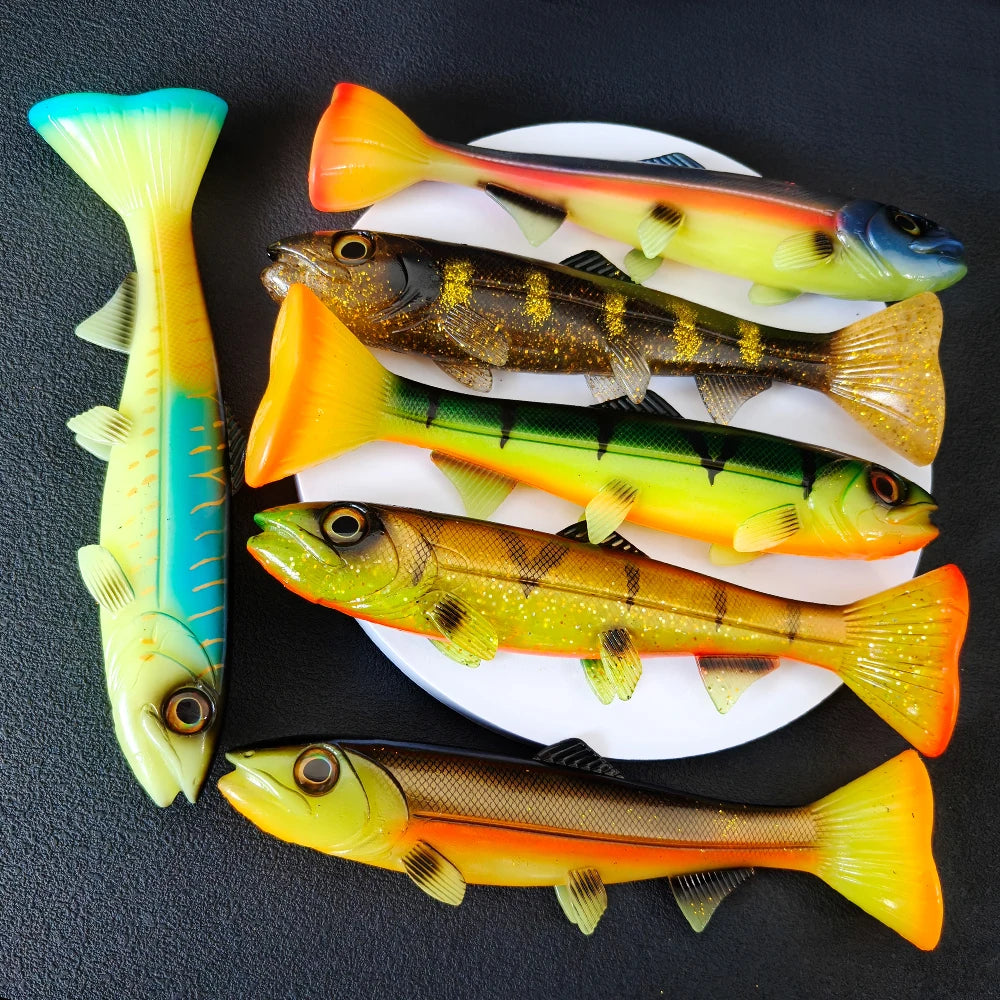 14cm-24cm Round-Tail Swim Bait  Soft Fishing Lure Ideal for Saltwater & Freshwater