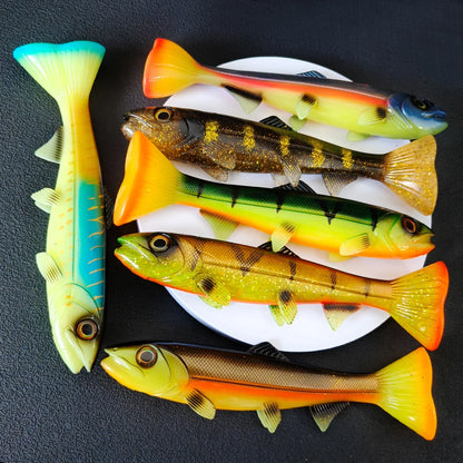 14cm-24cm Round-Tail Swim Bait  Soft Fishing Lure Ideal for Saltwater & Freshwater