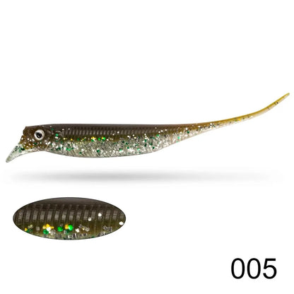 80mm 2.5g Soft Crankbait Lure, 6PCS Dual Color Slow Sinking Swimbait