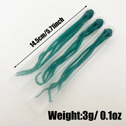 3PCS  14.5cm Octopus Soft Bait, TPE Material with Highly Flexible Tentacles
