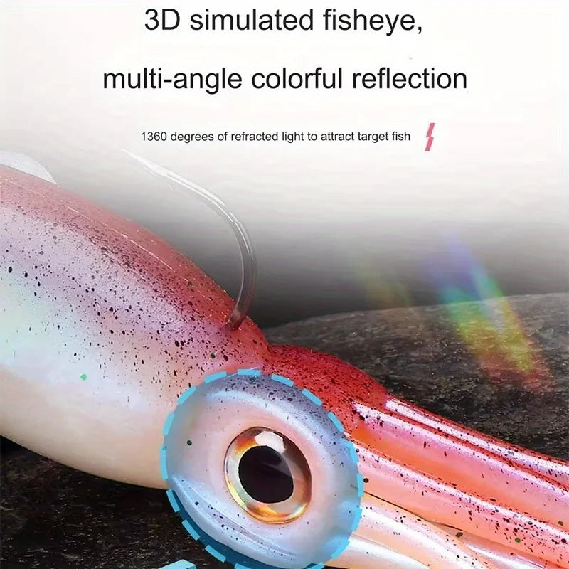 130g-200g Weapon for Deep Sea Trolling, Soft Octopus Lure Heavy-Duty Bait with Internal Sinker Targeting Trophy Fish