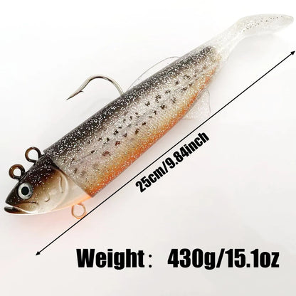 9.84inch 430g Boat Jig Head Lure – Ultra-Heavy Deep Sea Jigging Bait