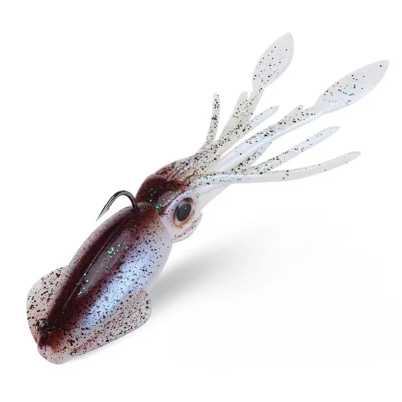 130g-200g Squid for Deep Sea Trolling, Soft Octopus Lure Heavy-Duty Bait with Internal Sinker Targeting Trophy Fish