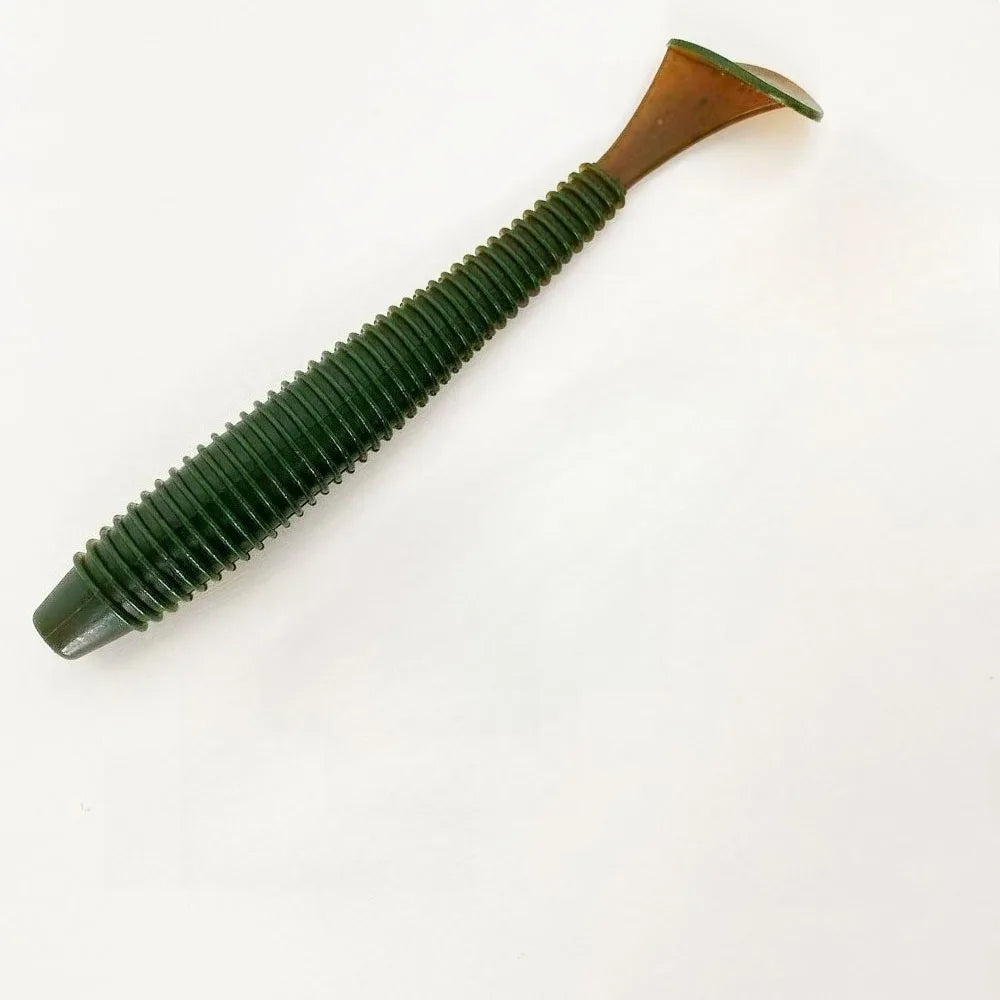 3PCS  16cm/20cm Large Ribbed T-Tail Soft Lure, Realistic Fishing Bait, Slow-Sink Design, Suitable for All Water Layers