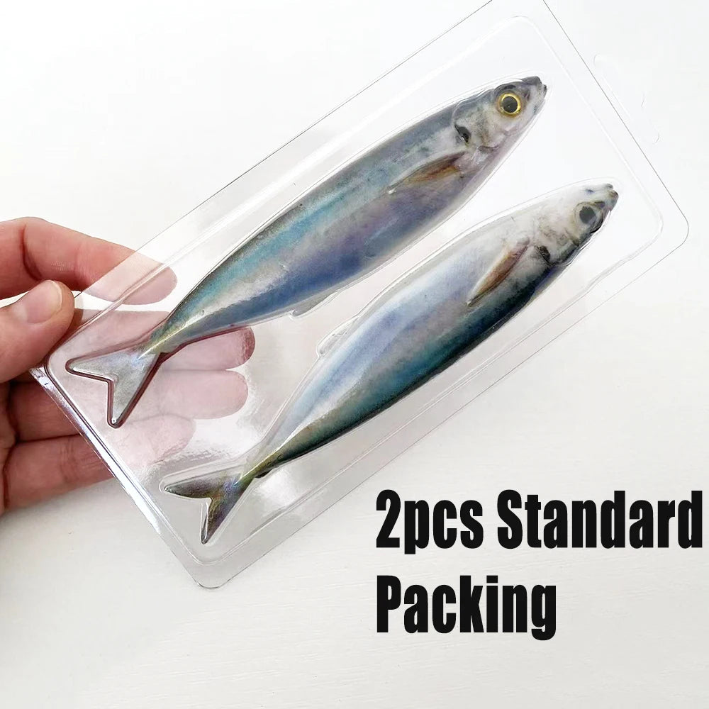 2/3PCS 3D Printed Sardine /Mackerel Lure 15cm, Soft Plastic Bait with Realistic Swimming Action