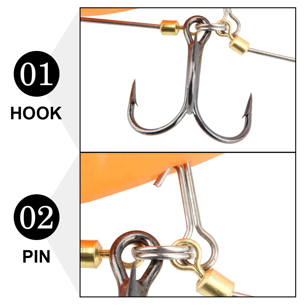 D01 Stinger Fishing Rig Hook for Big Shad Swimbait Center Pin Screw Pike Bass Trout Perch Bait
