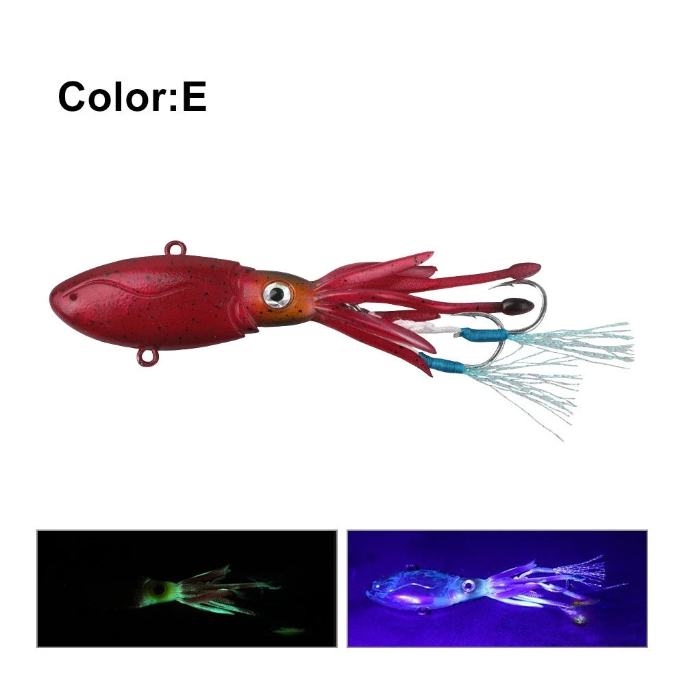 40g 50g Large VIB Lure with Squid-Imitating Design for Professional Boat and Trolling Fishing. fishing bait fishing lures