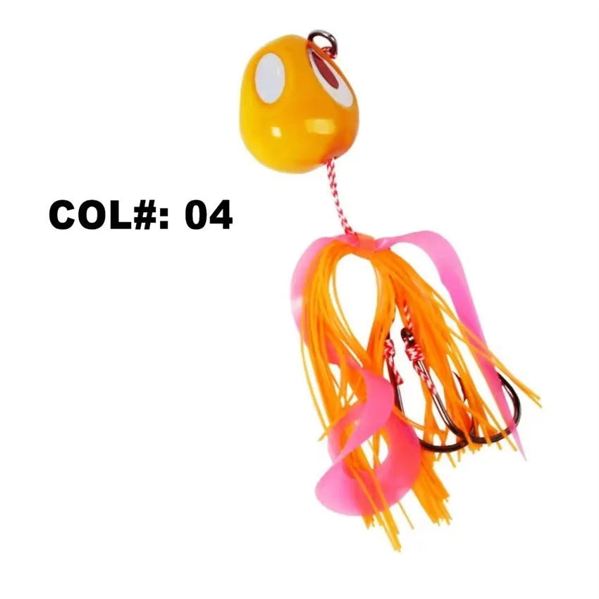 Slow Jigging Metal Lure 60-200g - Full Water Column Sinking Bait with Hook Rig ，Tail color random