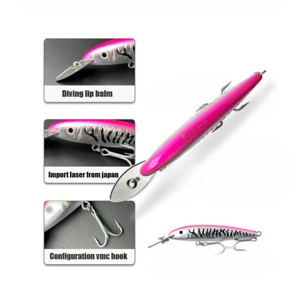 1PC Deep Sea Slow-Sinking Minnow Lure - 27g Weight Options - Long Cast Hard Bait for Spanish Mackerel/ Barracuda