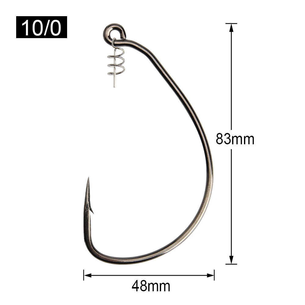 5/0 7/0 10/0 Swimbait Hooks Raptor Unweighted Wide Gap 3x-Strong Forged Shank For Soft Bait Fishing Lure