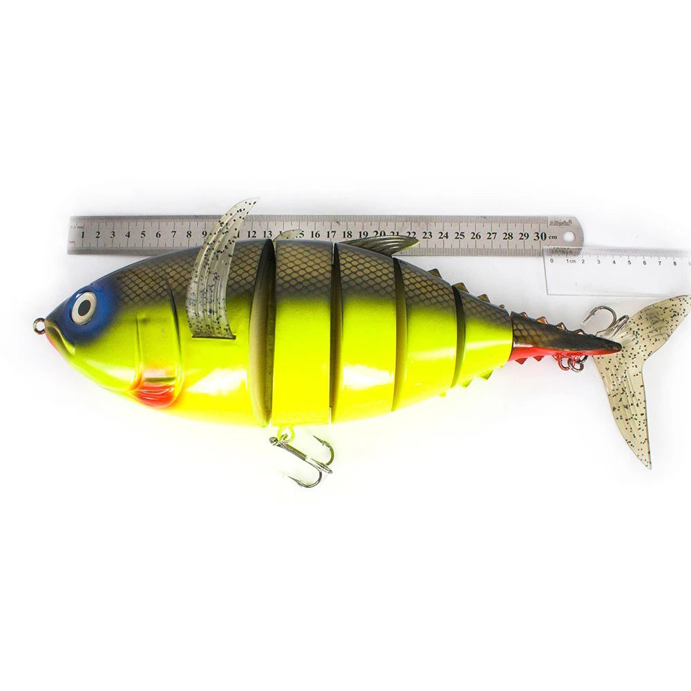 410mm 1000g Big Size Tuna Lure – 6 Section Multi-Jointed Sinking Swimbait, Heavy Duty Saltwater Fishing Wobbler