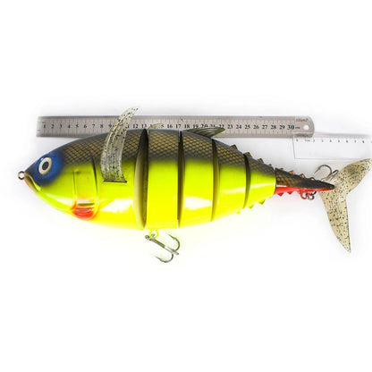 410mm 1000g Big Size Tuna Lure – 6 Section Multi-Jointed Sinking Swimbait, Heavy Duty Saltwater Fishing Wobbler