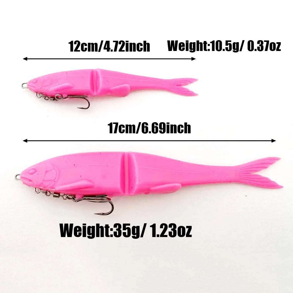 12cm/17cm Two-Section Long-Casting Soft Swimbait: Segmented Lifelike Action, Powerful Long-Casting Performance