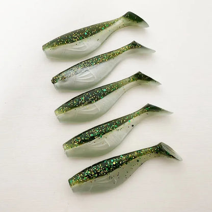 5PCS  6cm T-Tail Soft Bait, Sinking Fish Shaped Worm, Slow Sinking & Wobbling Action, All Water Layer Search