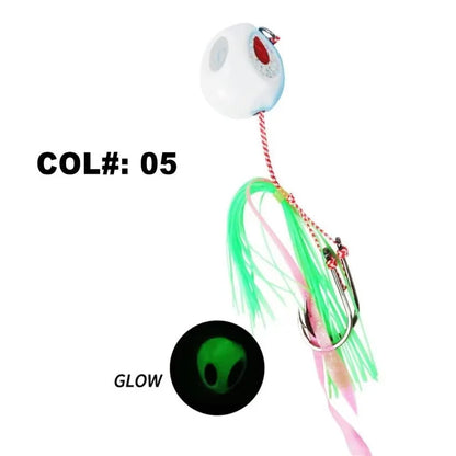 Slow Jigging Metal Lure 60-200g - Full Water Column Sinking Bait with Hook Rig ，Tail color random