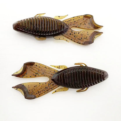 4PCS  9cm Dual-Color Ultra-Realistic Craw | Heavy Cover Punching Soft Bait | Weedless All-Water-Level Design