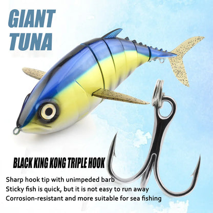 410mm 1000g Big Size Tuna Lure – 6 Section Multi-Jointed Sinking Swimbait, Heavy Duty Saltwater Fishing Wobbler