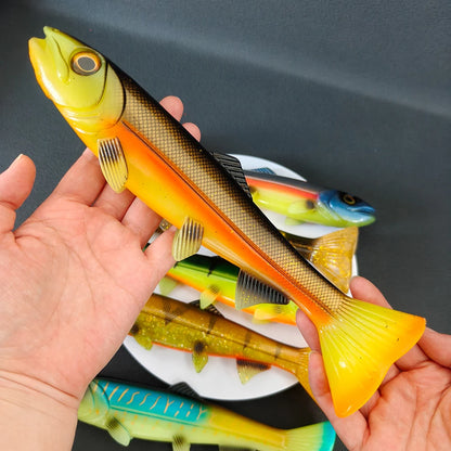 14cm-24cm Round-Tail Swim Bait  Soft Fishing Lure Ideal for Saltwater & Freshwater