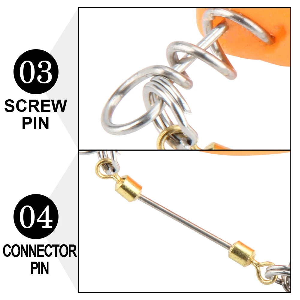 D01 Stinger Fishing Rig Hook for Big Shad Swimbait Center Pin Screw Pike Bass Trout Perch Bait
