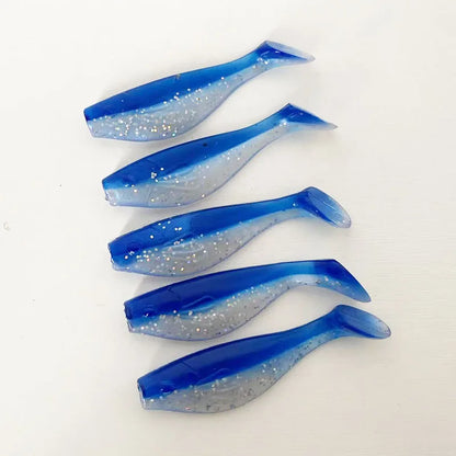 5PCS  6cm T-Tail Soft Bait, Sinking Fish Shaped Worm, Slow Sinking & Wobbling Action, All Water Layer Search