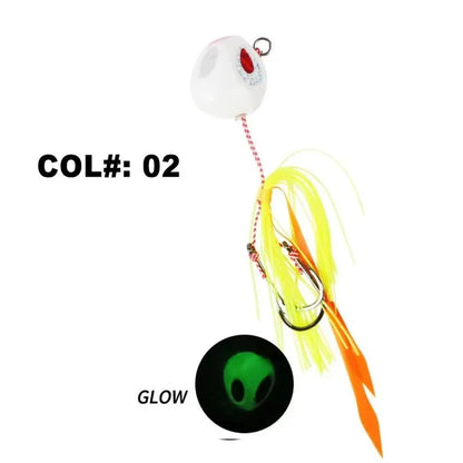 Slow Jigging Metal Lure 60-200g - Full Water Column Sinking Bait with Hook Rig ，Tail color random