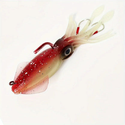 130g-200g Squid for Deep Sea Trolling, Soft Octopus Lure Heavy-Duty Bait with Internal Sinker Targeting Trophy Fish
