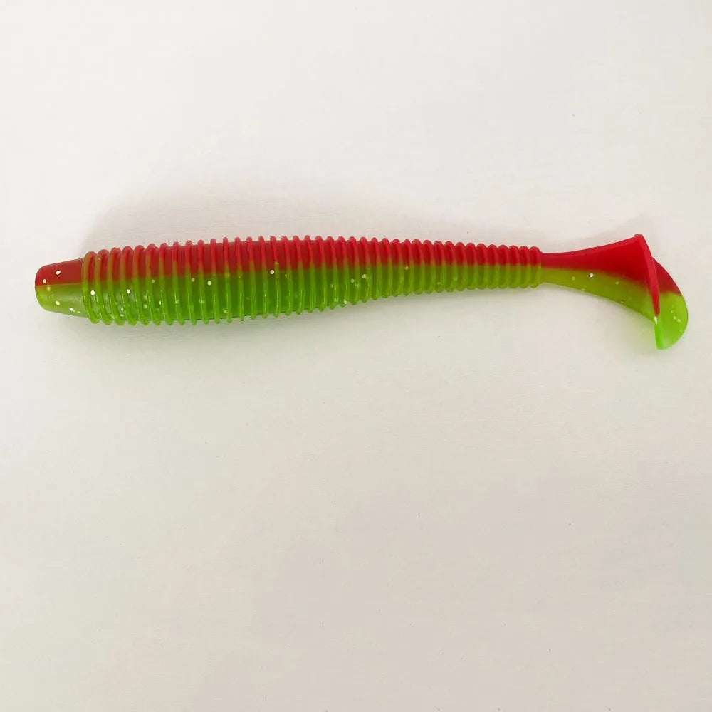 3PCS  16cm/20cm Large Ribbed T-Tail Soft Lure, Realistic Fishing Bait, Slow-Sink Design, Suitable for All Water Layers