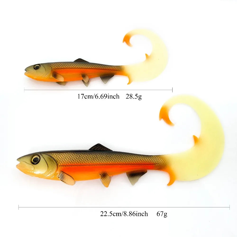 17cm-22.5cm Wavy Tail Soft Swimbait