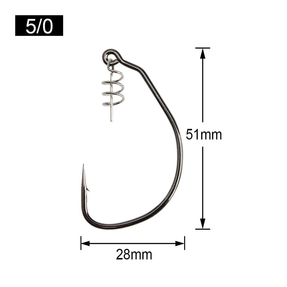 5/0 7/0 10/0 Swimbait Hooks Raptor Unweighted Wide Gap 3x-Strong Forged Shank For Soft Bait Fishing Lure