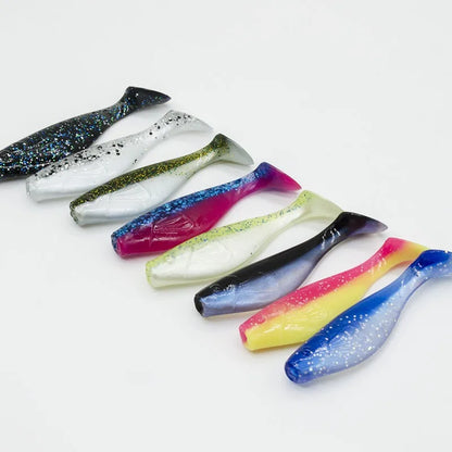 5PCS  6cm T-Tail Soft Bait, Sinking Fish Shaped Worm, Slow Sinking & Wobbling Action, All Water Layer Search