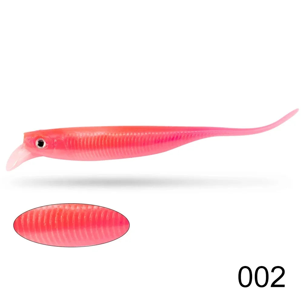 80mm 2.5g Soft Crankbait Lure, 6PCS Dual Color Slow Sinking Swimbait