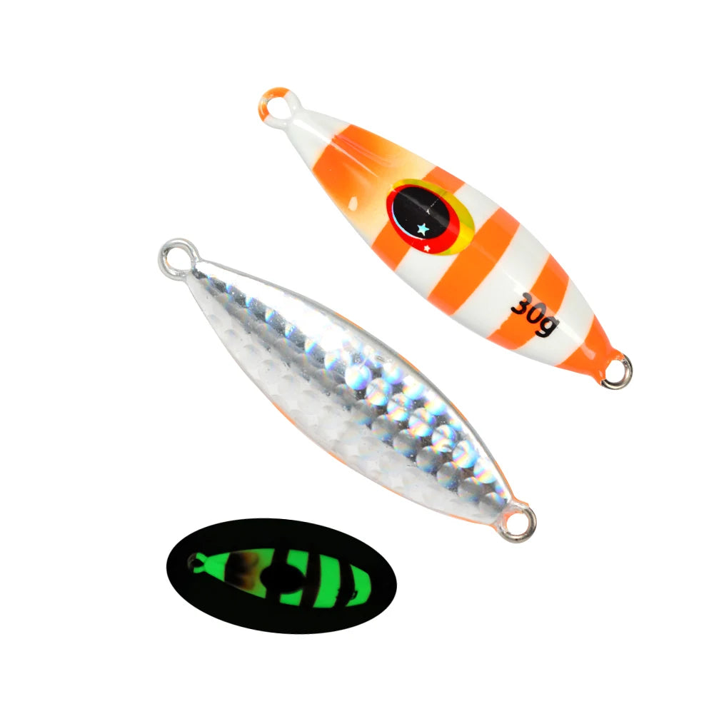 LUREGO Slow Bee Slow pitch jig 30g 40g 60g 80g 100g 120g Shore Casting Jigging Spoon Lure Glow Saltwater Fishing Lure WIth Hook