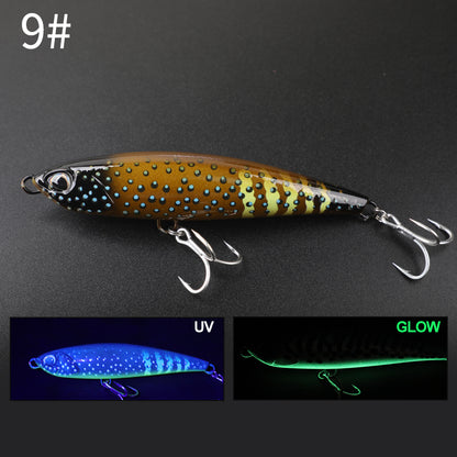 160mm/70g 3D Print Sinking Hard Fishing Lure, Yozuri Style Musky Crankbait Pencil Bait With Treble Hooks